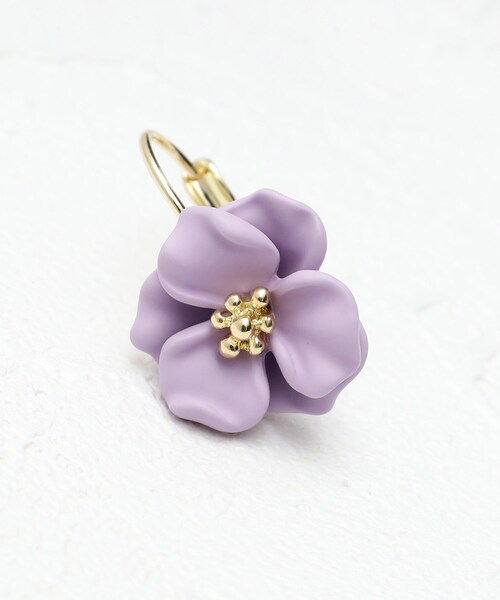 index（インデックス）の「◆カラーフラワーピアス（ピアス（両耳用）・レディース・ホワイト/ライトパープル・00）」の5枚目の写真