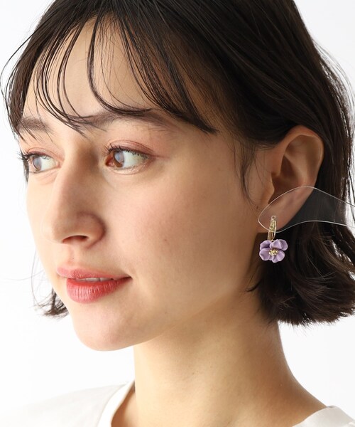 index（インデックス）の「◆カラーフラワーピアス（ピアス（両耳用）・レディース・ホワイト/ライトパープル・00）」の8枚目の写真