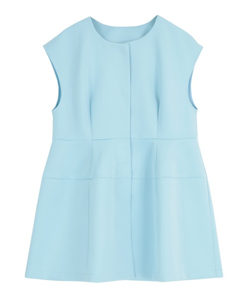 UR'S（ユアーズ）の「ボンディングペプラムトップス／ジレ（ベスト・レディース・ホワイト/ブラック/ネイビー/ライトブルー/ダークブラウン・S/M/L）」の11枚目の写真