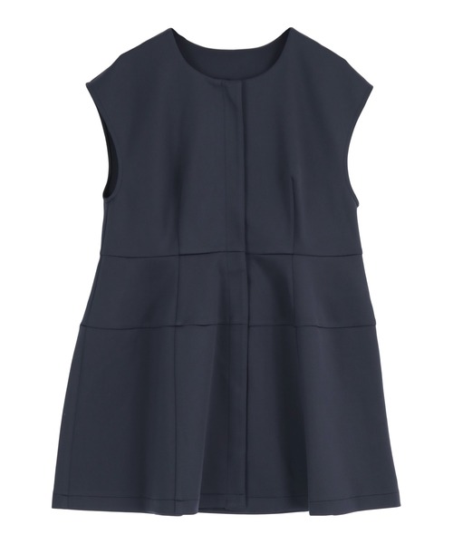 UR'S（ユアーズ）の「ボンディングペプラムトップス／ジレ（ベスト・レディース・ホワイト/ブラック/ネイビー/ライトブルー/ダークブラウン・S/M/L）」の12枚目の写真