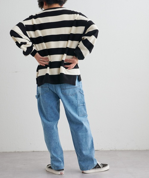 CIAOPANIC TYPY（チャオパニックティピー）の「□ビッグボーダーニットプルオーバー（ニット/セーター・メンズ・ブラック/パープル/ネイビー/アイボリー・M/L）」の20枚目の写真