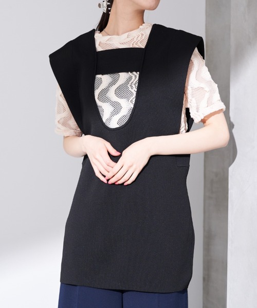 〘新品〙BEAMS BOY  ２ウェイ　エプロン風　ジレ　ベスト 新品〙BEAMS BOY 2ウェイエプロン風ジレベスト