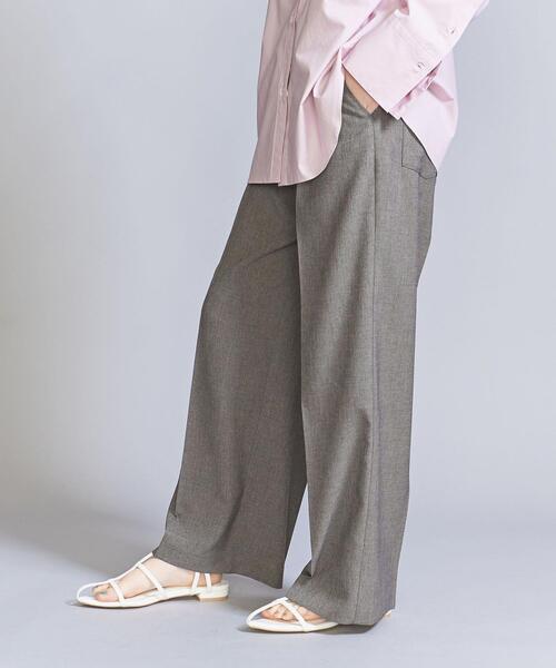 BEAUTY&YOUTH UNITED ARROWS（ビューティーアンドユースユナイテッドアローズ）の「ポリエステル トロ イージー ワイドパンツ -ウォッシャブル-（その他パンツ・レディース・モカ/ダークグレー・S/M）」の2枚目の写真