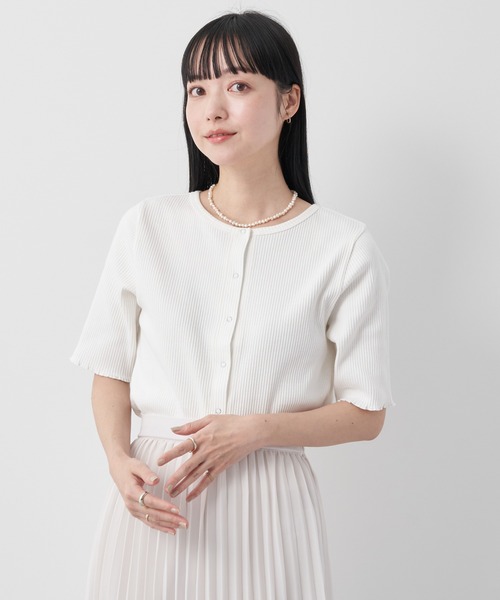b4348【アースミュージックアンドエコロジー】レディース　Tシャツ　半袖　M earth music&ecology アースミュージックアンドエコロジー