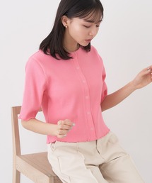 earth music&ecology | ドットボタン5分袖リブプルオーバー(Tシャツ/カットソー)