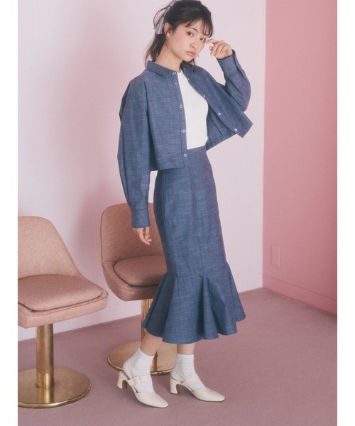 earth music&ecology（アースミュージックアンドエコロジー）の「ドットボタン5分袖リブプルオーバー（Tシャツ/カットソー・レディース・ブラック/オフホワイト/ピンク/ブルー・S/M）」の16枚目の写真