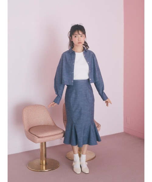 earth music&ecology（アースミュージックアンドエコロジー）の「ドットボタン5分袖リブプルオーバー（Tシャツ/カットソー・レディース・ブラック/オフホワイト/ピンク/ブルー・S/M）」の10枚目の写真