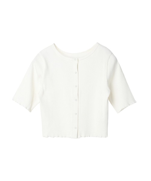 earth music&ecology（アースミュージックアンドエコロジー）の「ドットボタン5分袖リブプルオーバー（Tシャツ/カットソー・レディース・ブラック/オフホワイト/ピンク/ブルー・S/M）」の15枚目の写真