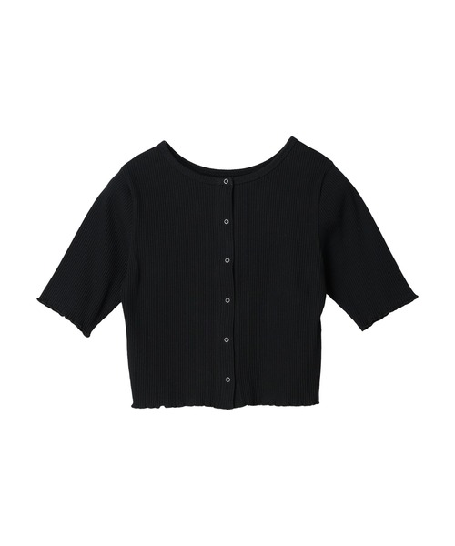 earth music&ecology（アースミュージックアンドエコロジー）の「ドットボタン5分袖リブプルオーバー（Tシャツ/カットソー・レディース・ブラック/オフホワイト/ピンク/ブルー・S/M）」の9枚目の写真