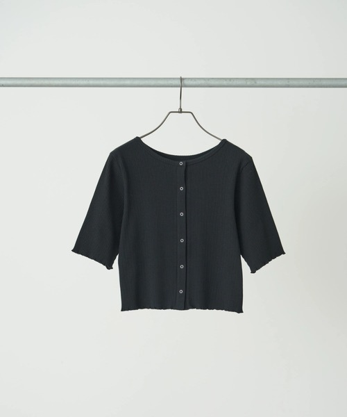 earth music&ecology（アースミュージックアンドエコロジー）の「ドットボタン5分袖リブプルオーバー（Tシャツ/カットソー・レディース・ブラック/オフホワイト/ピンク/ブルー・S/M）」の21枚目の写真