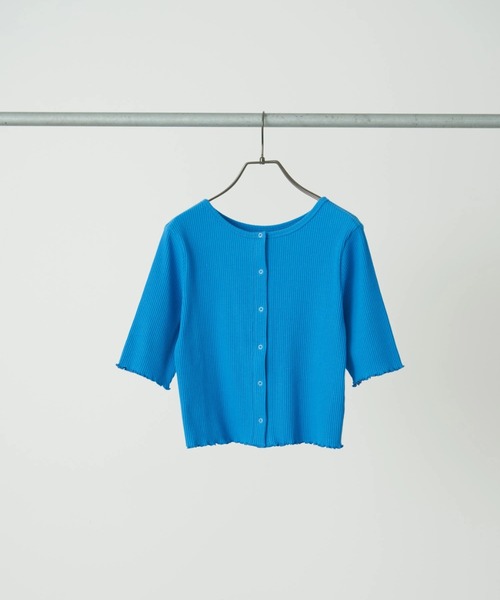 earth music&ecology（アースミュージックアンドエコロジー）の「ドットボタン5分袖リブプルオーバー（Tシャツ/カットソー・レディース・ブラック/オフホワイト/ピンク/ブルー・S/M）」の22枚目の写真