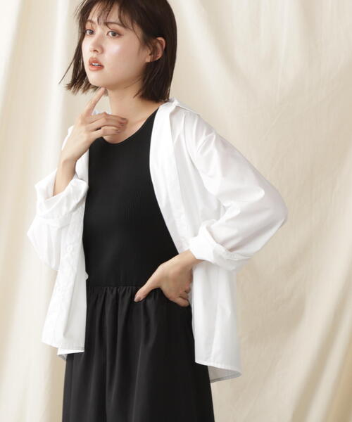 JILL by JILL STUART(ジルバイジルスチュアート)の「◇オーバーサイズシャツトップス(シャツ/ブラウス・レディース・ブルー/ホワイト・FREE)」の1枚目の写真