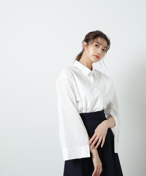 JILL by JILL STUART(ジルバイジルスチュアート)の「◇オーバーサイズシャツトップス(シャツ/ブラウス・レディース・ブルー/ホワイト・FREE)」の7枚目の写真