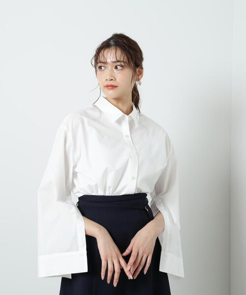 JILL by JILL STUART(ジルバイジルスチュアート)の「◇オーバーサイズシャツトップス(シャツ/ブラウス・レディース・ブルー/ホワイト・FREE)」の8枚目の写真