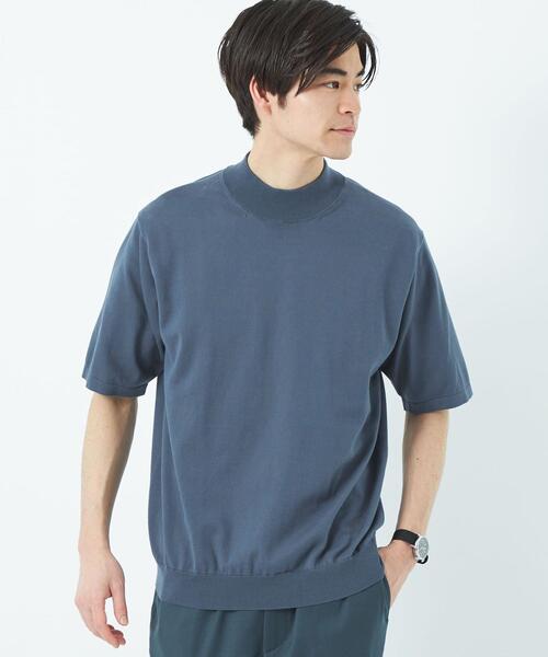 green label relaxing（グリーンレーベルリラクシング）の「スビン 天竺 モックネックT 半袖 ニット（ニット/セーター・メンズ・ロイヤルブルー/ホワイト/ライム・L/M/S/XL）」の10枚目の写真