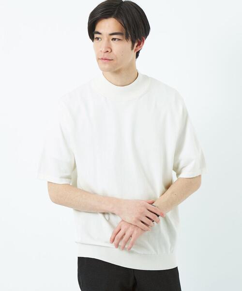 green label relaxing（グリーンレーベルリラクシング）の「スビン 天竺 モックネックT 半袖 ニット（ニット/セーター・メンズ・ロイヤルブルー/ホワイト/ライム・L/M/S/XL）」の14枚目の写真