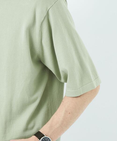 green label relaxing（グリーンレーベルリラクシング）の「スビン 天竺 モックネックT 半袖 ニット（ニット/セーター・メンズ・ロイヤルブルー/ホワイト/ライム・L/M/S/XL）」の8枚目の写真