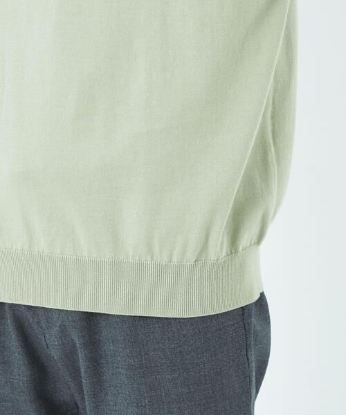 green label relaxing（グリーンレーベルリラクシング）の「スビン 天竺 モックネックT 半袖 ニット（ニット/セーター・メンズ・ロイヤルブルー/ホワイト/ライム・L/M/S/XL）」の11枚目の写真
