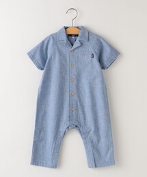 SHIPS KIDS:オープンカラー 半袖 ロンパース