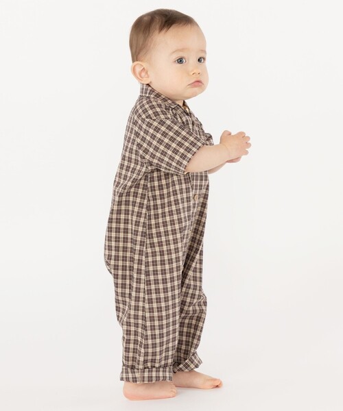 SHIPS（シップス）の「SHIPS KIDS:オープンカラー 半袖 ロンパース（ロンパース・キッズ・キャメル/ライトブルー・80/70）」の6枚目の写真