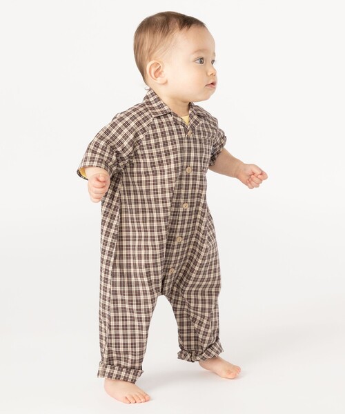 SHIPS（シップス）の「SHIPS KIDS:オープンカラー 半袖 ロンパース（ロンパース・キッズ・キャメル/ライトブルー・80/70）」の9枚目の写真