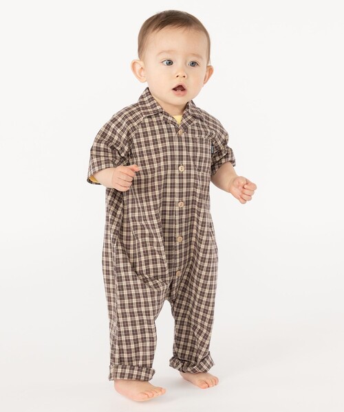 SHIPS（シップス）の「SHIPS KIDS:オープンカラー 半袖 ロンパース（ロンパース・キッズ・キャメル/ライトブルー・80/70）」の12枚目の写真