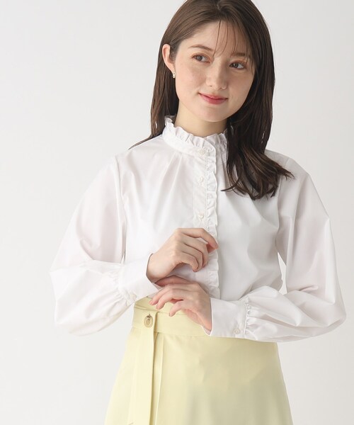 エステネージュスタンドフリルブラウス