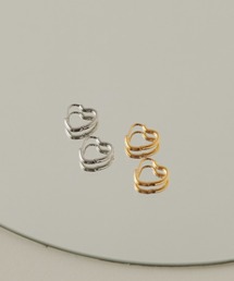 【 金属アレルギー対応 】 ミニハートフープピアス サージカルステンレス 316L