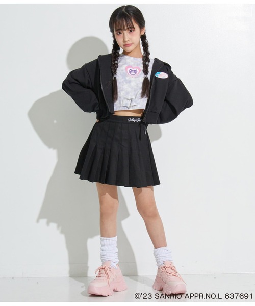 ANAP GｉRL（アナップガール）の「ANAPGIRL×クロミクロップドパーカー（パーカー・キッズ・ブラック/ラベンダー・S/M/XS）」の9枚目の写真