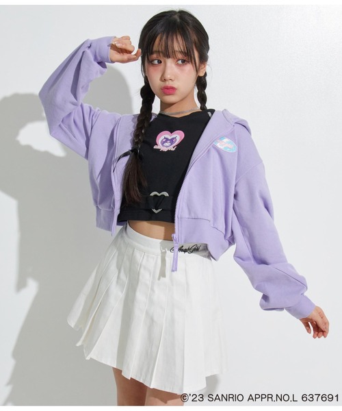 ANAP GｉRL（アナップガール）の「ANAPGIRL×クロミクロップドパーカー（パーカー・キッズ・ブラック/ラベンダー・S/M/XS）」の20枚目の写真
