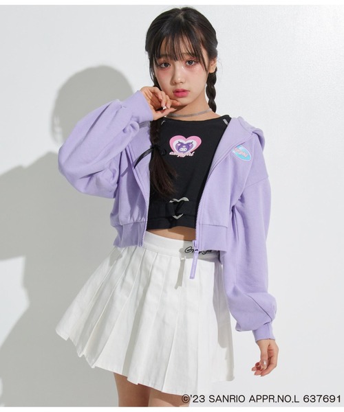 ANAP GｉRL（アナップガール）の「ANAPGIRL×クロミクロップドパーカー（パーカー・キッズ・ブラック/ラベンダー・S/M/XS）」の12枚目の写真