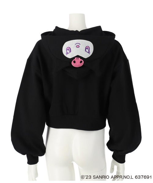 ANAP GｉRL（アナップガール）の「ANAPGIRL×クロミクロップドパーカー（パーカー・キッズ・ブラック/ラベンダー・S/M/XS）」の10枚目の写真