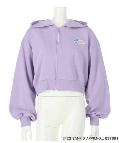 ANAP GｉRL（アナップガール）の「ANAPGIRL×クロミクロップドパーカー（パーカー・キッズ・ブラック/ラベンダー・S/M/XS）」の21枚目の写真