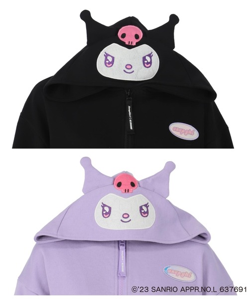 ANAP GｉRL（アナップガール）の「ANAPGIRL×クロミクロップドパーカー（パーカー・キッズ・ブラック/ラベンダー・S/M/XS）」の16枚目の写真