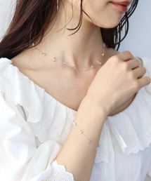 クリアワイヤードロップブレスレット