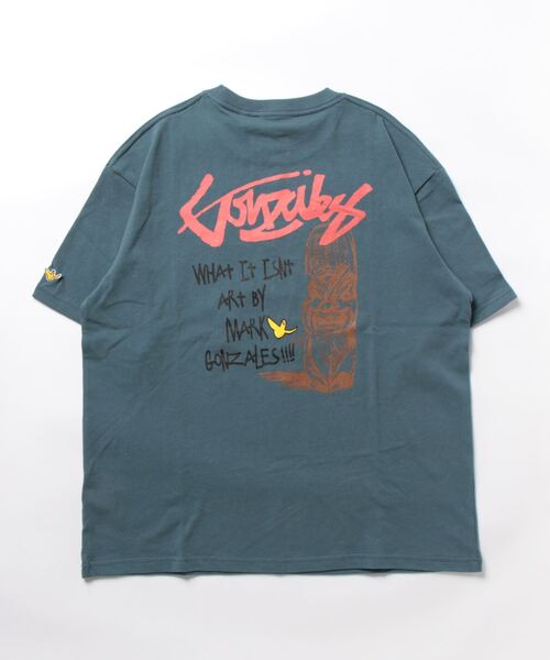 (What it isNt)ART BY MARKGONZALES(ワットイットイズント)の「【(What it isNt)】グラフィックプリントT(Tシャツ/カットソー・メンズ・ホワイト×ブラック/グリーン/サックスブルー/ブラック/イエロー/ホワイト・S/XL/M/L)」の11枚目の写真