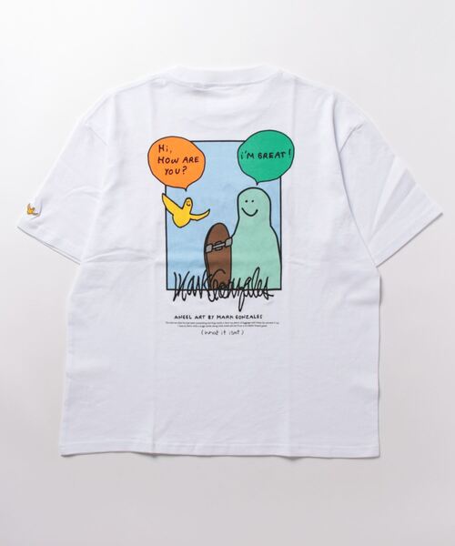 (What it isNt)ART BY MARKGONZALES(ワットイットイズント)の「【(What it isNt)】グラフィックプリントT(Tシャツ/カットソー・メンズ・ホワイト×ブラック/グリーン/サックスブルー/ブラック/イエロー/ホワイト・S/XL/M/L)」の9枚目の写真