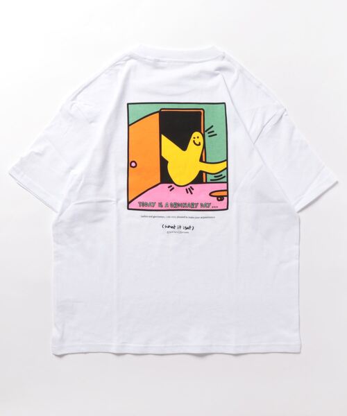 (What it isNt)ART BY MARKGONZALES(ワットイットイズント)の「【(What it isNt)】グラフィックプリントT(Tシャツ/カットソー・メンズ・ホワイト×ブラック/グリーン/サックスブルー/ブラック/イエロー/ホワイト・S/XL/M/L)」の7枚目の写真