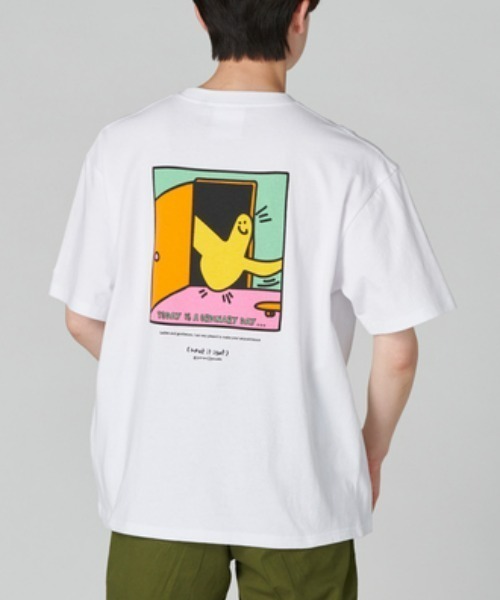 (What it isNt)ART BY MARKGONZALES(ワットイットイズント)の「【(What it isNt)】グラフィックプリントT(Tシャツ/カットソー・メンズ・ホワイト×ブラック/グリーン/サックスブルー/ブラック/イエロー/ホワイト・S/XL/M/L)」の2枚目の写真