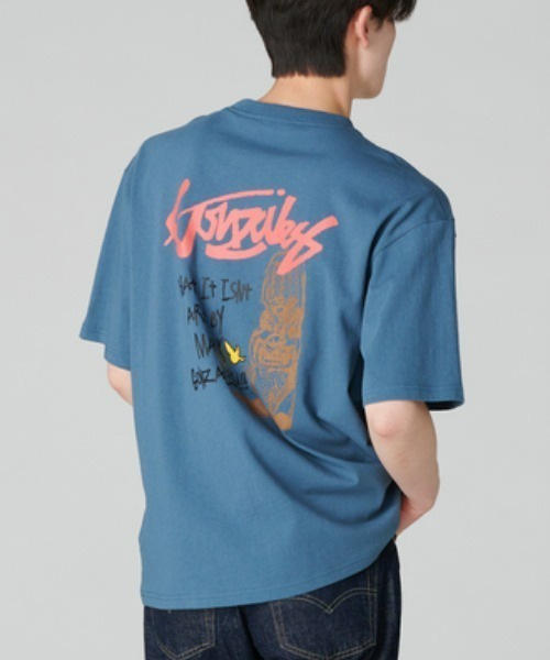 (What it isNt)ART BY MARKGONZALES(ワットイットイズント)の「【(What it isNt)】グラフィックプリントT(Tシャツ/カットソー・メンズ・ホワイト×ブラック/グリーン/サックスブルー/ブラック/イエロー/ホワイト・S/XL/M/L)」の5枚目の写真