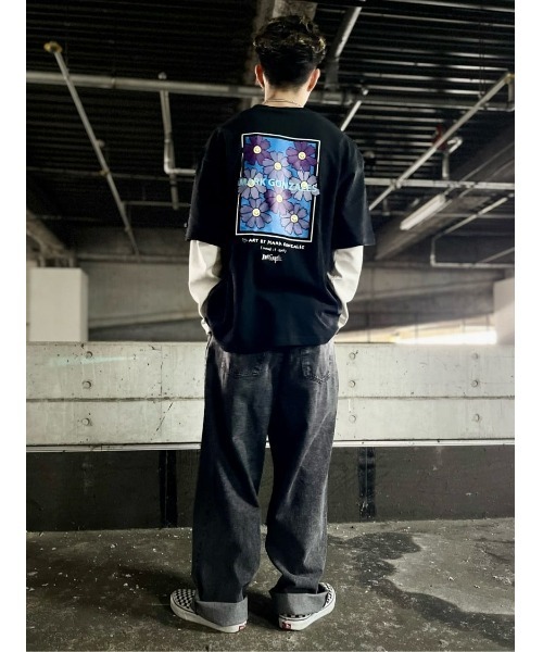 (What it isNt)ART BY MARKGONZALES(ワットイットイズント)の「【(What it isNt)】グラフィックプリントT(Tシャツ/カットソー・メンズ・ホワイト×ブラック/グリーン/サックスブルー/ブラック/イエロー/ホワイト・S/XL/M/L)」の14枚目の写真