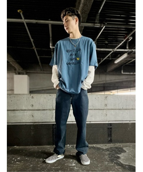 (What it isNt)ART BY MARKGONZALES(ワットイットイズント)の「【(What it isNt)】グラフィックプリントT(Tシャツ/カットソー・メンズ・ホワイト×ブラック/グリーン/サックスブルー/ブラック/イエロー/ホワイト・S/XL/M/L)」の21枚目の写真