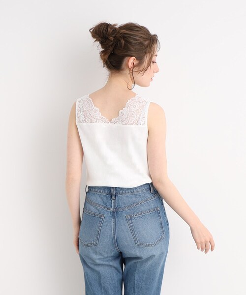 DRESKIP（ドレスキップ）の「◆【吸水速乾】インナーもかわいく! 衿レースタンクトップ（タンクトップ・レディース・ブラック/オフホワイト/サンドベージュ・02/03/04）」の17枚目の写真