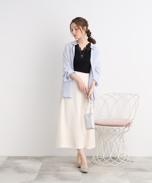 DRESKIP（ドレスキップ）の「◆【吸水速乾】インナーもかわいく! 衿レースタンクトップ（タンクトップ・レディース・ブラック/オフホワイト/サンドベージュ・02/03/04）」の18枚目の写真