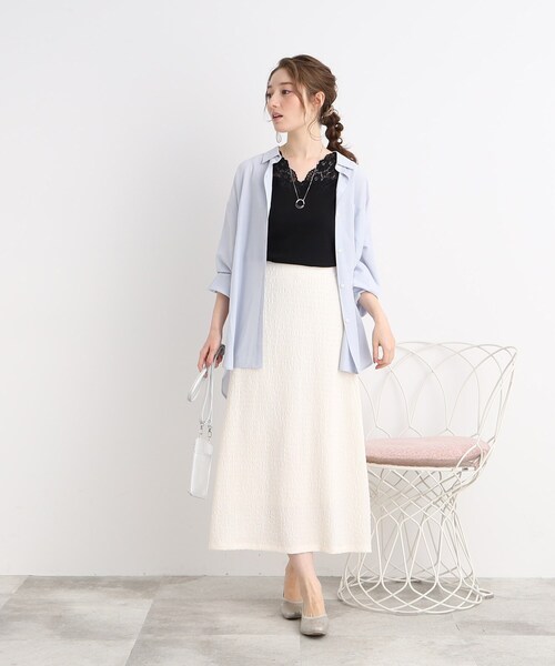 DRESKIP（ドレスキップ）の「◆【吸水速乾】インナーもかわいく! 衿レースタンクトップ（タンクトップ・レディース・ブラック/オフホワイト/サンドベージュ・02/03/04）」の19枚目の写真