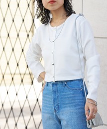 COLONY 2139 | 前後２WAY ライトダンボールドットボタンクロップトカーディガン(カーディガン/ボレロ)