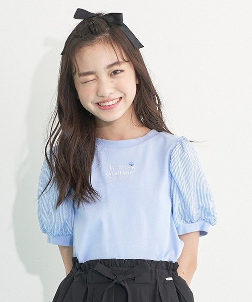 mezzo piano Junior（メゾピアノジュニア）の「シアーボリューム袖T  