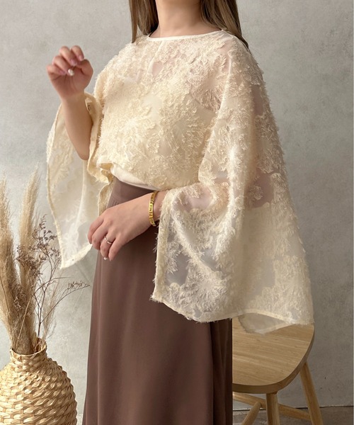 apres jour clair（アプレジュールクレア）の「【apres jour clair】2WAYジャガードトップス【ZOZOTOWN限定アイテム】（シャツ/ブラウス・レディース・ブラウン系その他/アイボリー・フリー/X-LARGE）」の9枚目の写真