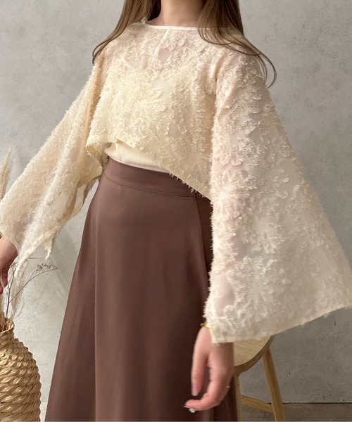 apres jour clair（アプレジュールクレア）の「【apres jour clair】2WAYジャガードトップス【ZOZOTOWN限定アイテム】（シャツ/ブラウス・レディース・ブラウン系その他/アイボリー・フリー/X-LARGE）」の11枚目の写真