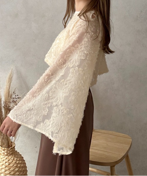 apres jour clair（アプレジュールクレア）の「【apres jour clair】2WAYジャガードトップス【ZOZOTOWN限定アイテム】（シャツ/ブラウス・レディース・ブラウン系その他/アイボリー・フリー/X-LARGE）」の12枚目の写真